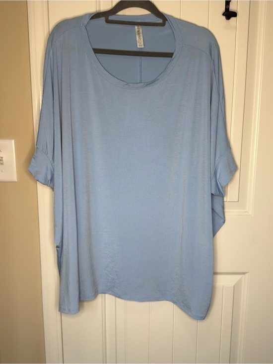Dear Scarlett Tops - Light Blue Relaxed Scoop Neck Women's Blouse